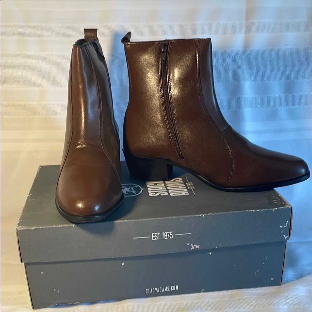 Stacy Adams Santos Cognac Leather Dress Boot